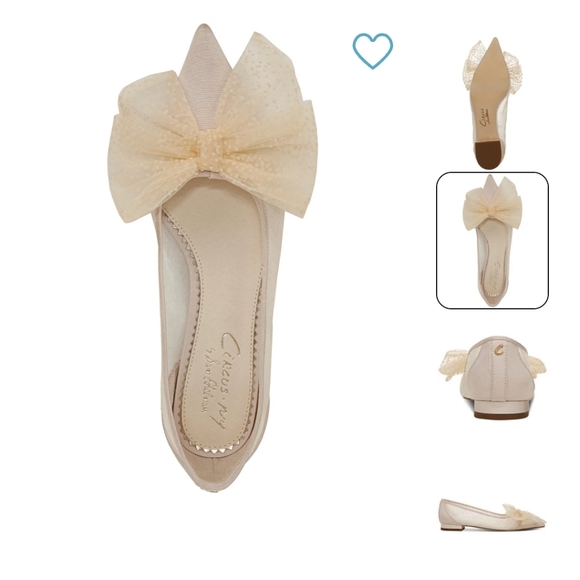Circus Ny by Sam Edelman Darcey Mesh Pointed-Toe Bow Flats Size 8 - Picture 9 of 9